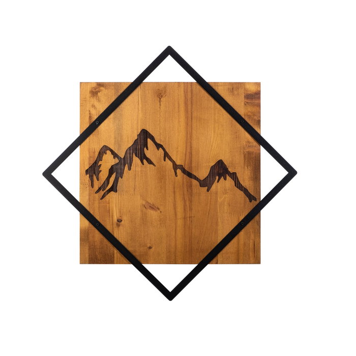 Wallity Mountain 2 - Accesorio decorativo de pared en nogal y negro